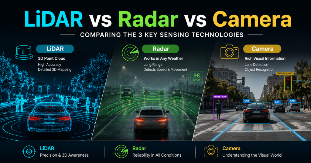 LiDAR vs Radar vs Camera